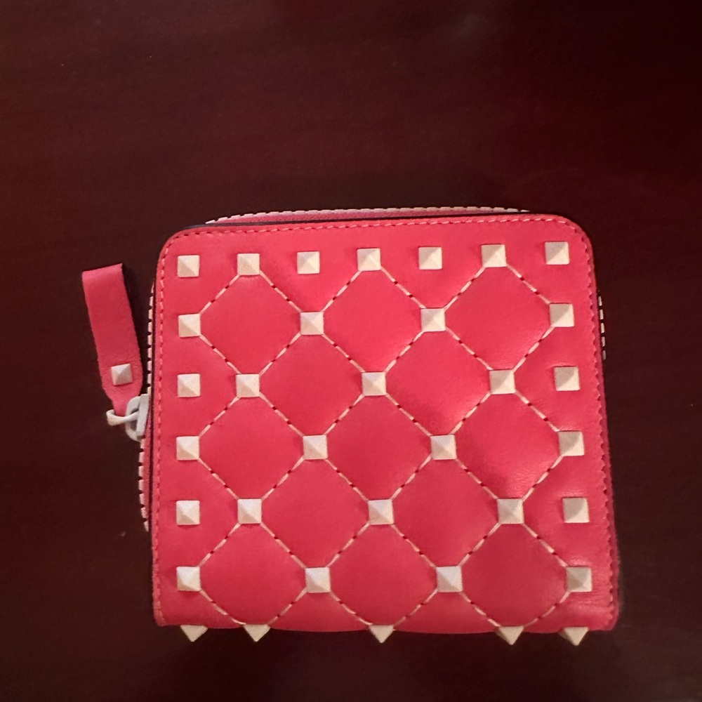 Valentina Pink Quilted Wallet with Studded Design